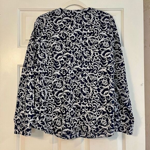 Kim Rogers Women’s Medium Navy Floral Blouse - Picture 4 of 11